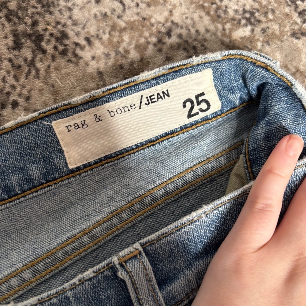 Rag & Bone Kingston Light Blue Distressed Cropped Jeans Size 25 - Picture 7 of 8